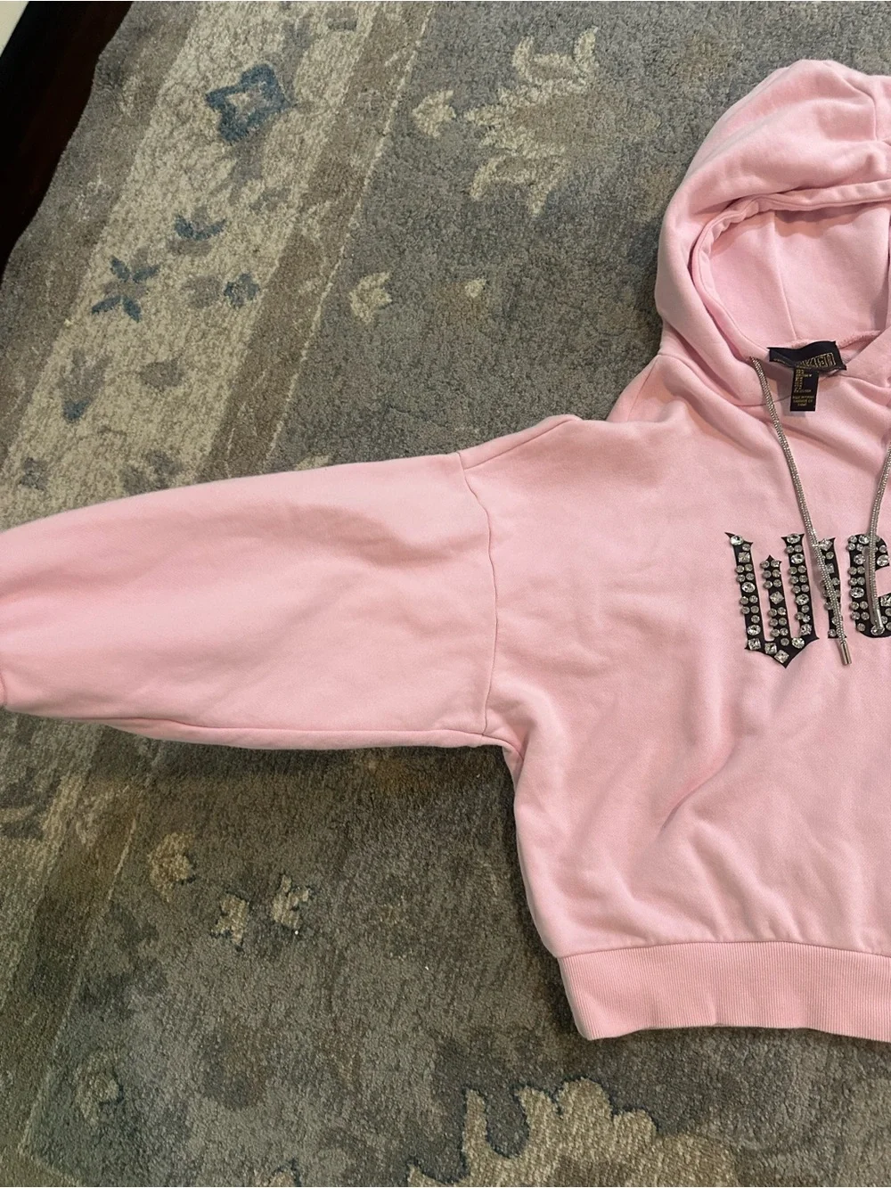 Wicked x Forever 21 Rhinestone Hoodie – Pink – Medium